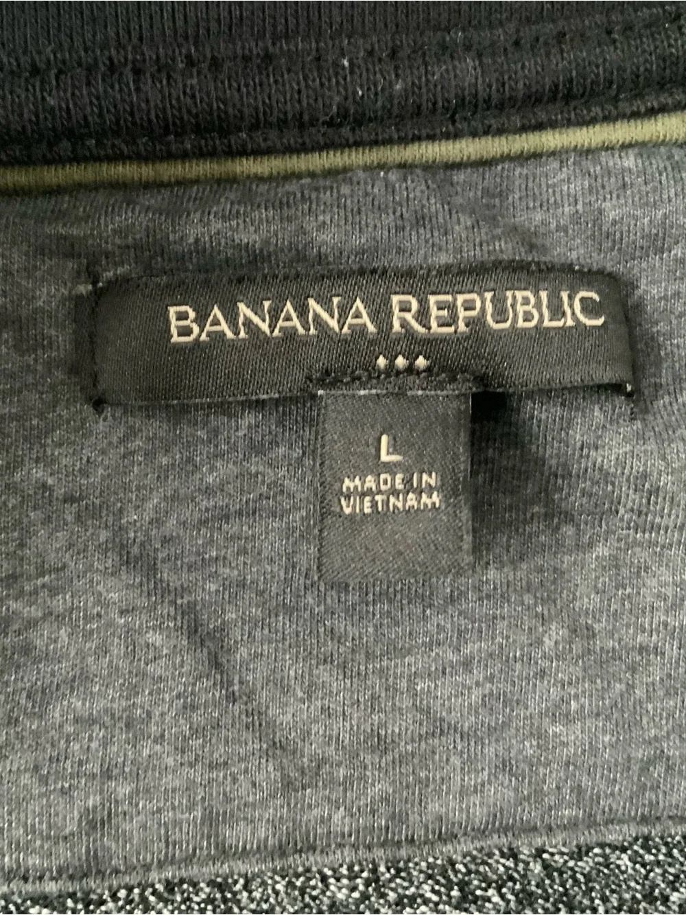 Banana Republic Sweater Men’s Large Mock Neck Long Sleeve Pullover Gray Black